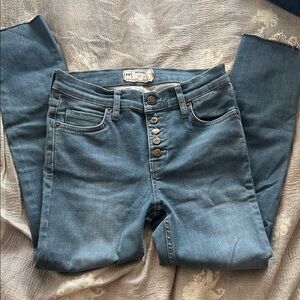 Free People High Rise Blue Jeans